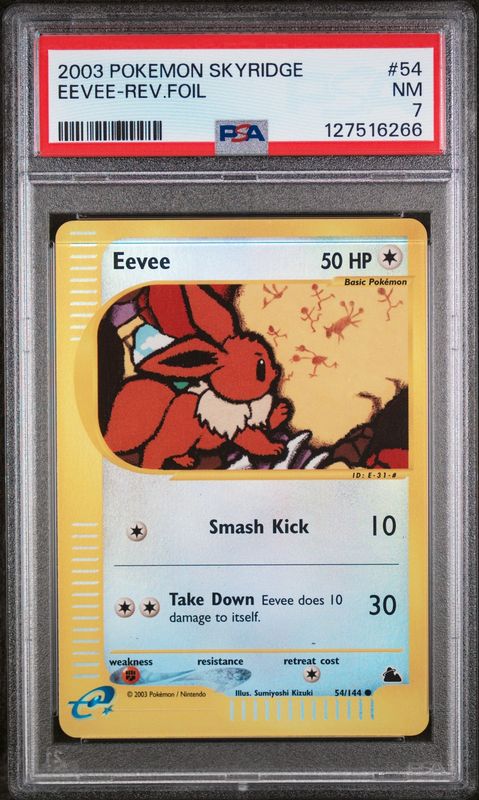Eevee Reverse Holo 54/144 Skyridge Pokemon PSA 7 Near Mint