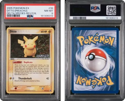 2005 POKEMON EX DELTA SPECIES #39 DITTO REVERSE [PIKACHU] DELTA SPECIES PSA 8