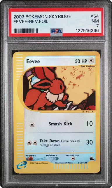 Eevee Reverse Holo 54/144 Skyridge Pokemon PSA 7 Near Mint